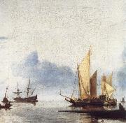 unknow artist A Dutch Yacht and Other Vessels Becalmed Near the Shore oil painting picture wholesale